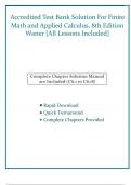 Accredited Test Bank Solution For Finite Math and Applied Calculus, 8th Edition Waner [All Lessons Included]