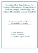 Accredited Test Bank Solution For Managerial Economics, Foundations of Business Analysis and Strategy, 14th Edition Thomas [All Lessons Included]