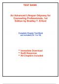 Test Bank for An Advanced Lifespan Odyssey for Counseling Professionals, 1st Edition by Erford (All Chapters included)