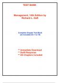 Test Bank for Management, 14th Edition by Daft (All Chapters included)