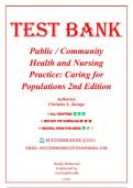 Test Bank for Public / Community Health and Nursing Practice Caring for Populations 2nd Edition by Savage 9780803677111 Chapter 1-51 