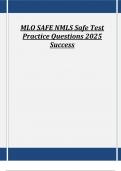 MLO SAFE NMLS Safe Test Practice Questions 2025 Success