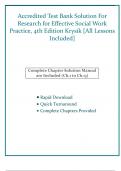 Accredited Test Bank Solution For Research for Effective Social Work Practice, 4th Edition Krysik [All Lessons Included]