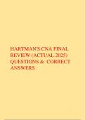 HARTMAN'S CNA FINAL  REVIEW (ACTUAL 2025)  QUESTIONS & CORRECT ANSWERS