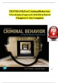 Test Bank On Criminal Behavior: A Psychological Approach 11th Edition by Bartol