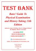 Test Bank for Bates’ Guide To Physical Examination and History Taking 13th Edition by Bickley, 9781496398178  | All Chapter 1-27 