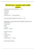 BIO 205 exam 1 questions with verified answers.