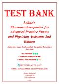 Test Bank for Lehne’s Pharmacotherapeutics for Advanced Practice Nurses and Physician Assistants 2nd Edition by Rosenthal, 9780323554954 (covering Chapters 1-92)