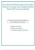 Accredited Test Bank Solution For Public Finance in Canada, 6th Canadian Edition Rosen [All Lessons Included]