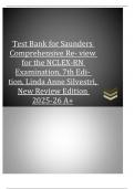 Test Bank for Saunders  Comprehensive Re- view  for the NCLEX-RN  Examination, 7th Edition, Linda Anne Silvestri,  New Review Edition  2025-26 A+