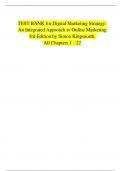 TEST BANK for Digital Marketing Strategy: An Integrated Approach to Online Marketing 3rd Edition by Simon Kingsnorth. 