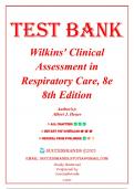 Test Bank for Wilkins' Clinical Assessment in Respiratory Care 8th Edition by Heuer 9780323416351 | All Chapter 1-21