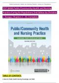 Test Bank - Public / Community Health and Nursing Practice Caring for Populations 2nd Edition By Christine L. Savage