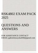 RSK4802 Exam pack 2025(Questions and answers)