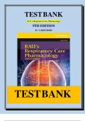 TEST BANK RAU’s Respiratory Care Pharmacology 9TH EDITION BY GARDENHIRE INCLUDED ALL CHAPTERS GURANTEED PASS.