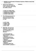 SER322: Fundamentals of Database Systems: Midterm study fully solved to pass