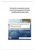 Test Bank for Contemporary Nursing Issues, Trends, & Management 9th Edition By Barbara Cherry, Susan R. Jacob