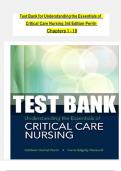 TEST BANK For Understanding the Essentials of Critical Care Nursing, 3rd Edition by Perrin, Verified Chapters 1 - 19, Complete Newest Version