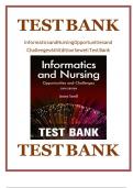 INFORMATICS AND NURSING OPPORTUNITIES AND CHALLENGES 6TH EDITION SEWELL TEST BANK