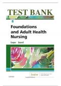 Test bank for Foundations and Adult Health Nursing 8th Edition Kim Cooper Kelly Gosnell