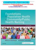 COMPLETE TEST BANK: Foundations For Population Health In Community/Public Health Nursing 5th Edition By Marcia Stanhope Phd Latest Update.