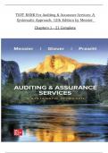 Test Bank For Auditing & Assurance Services: A Systematic Approach, 12th Edition By William Messier Jr, Steven Glover| 9781264100675| All Chapters 1-21