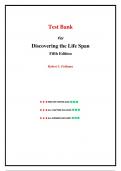 Test Bank - for Discovering the Life Span 5th Edition, (Robert S Feldman, 2020), Chapter  1-10 | All Chapters 