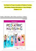 Test Bank for Wong’s Essentials of Pediatric Nursing,  11th Edition, Marilyn Hockenberry, Cheryl Rodgers 