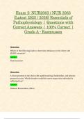 Exam 2: NUR2063 / NUR 2063 (Latest 2025 / 2026) Essentials of Pathophysiology | Questions with Correct Answers | 100% Correct | Grade A - Rasmussen