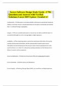 Secure Software Design Study Guide - C706 Questions and Answers with Verified Solutions| Latest 2025 Update | Graded A+