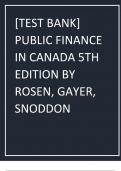 -TEST BANK- PUBLIC FINANCE IN CANADA 5TH EDITION BY ROSEN, GAYER, SNODDON.