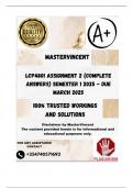 LCP4801 Assignment 2 (COMPLETE ANSWERS) Semester 1 2025 - DUE March 2025; 100% TRUSTED Complete, trusted solutions and explanations.