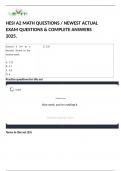 HESI A2 MATH QUESTIONS / NEWEST ACTUAL EXAM QUESTIONS & COMPLETE ANSWERS 2025.