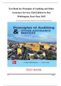 TEST BANK Principles of Auditing and Other Assurance Services (22nd Ed) by Whittington & Pany, All Chapters Covered, Latest Edition ISBN: 1266857664