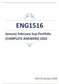 ENG1516 January February Sup Portfolio (COMPLETE ANSWERS) 2025 - DUE 23 January 2025