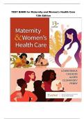 Test Bank - Maternity and Women’s Health Care, 13th Edition (Lowdermilk, 2024), Chapter 1-37.