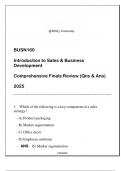 BUSN160 Introduction to Sales & Business Development (Devry) Comprehensive Finals Review 2025.pdf