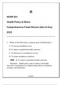 NURS 501 Health Policy & Ethics (LU) Comprehensive Finals Review 2025.p