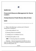 NURS 523 Financial & Resource Management (LU) Comprehensive Finals Review 2025.