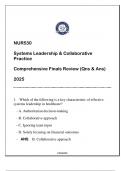 NUR530 Systems Leadership & Collaborative Practice (SNHU) Comprehensive Finals Review 2025