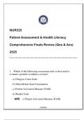 NUR325 Patient Assessment & Health Literacy (SNHU) Comprehensive Finals Review 2025