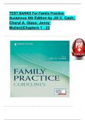 TEST BANKS For Family Practice Guidelines, 6th Edition by Jill C. Cash; Cheryl A. Glass, Verified Chapters 1 - 23, Complete Newest Version