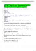 CBEST Math Exam Questions Verified Complete Solutions New Update