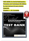 TEST BANK For Dental Radiography: Principles and Techniques 6th Edition by Joen Iannucci & Laura Jansen Howerton, Verified Chapters 1 - 35, Complete Newest Version