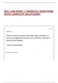 BIO 1108 EXAM 1 (HERRICK) QUESTIONS WITH COMPLETE SOLUTIONS!!