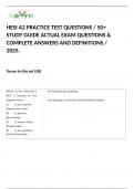 HESI A2 PRACTICE TEST QUESTIONS / 50+ STUDY GUIDE ACTUAL EXAM QUESTIONS & COMPLETE ANSWERS AND DEFINITIONS / 2025.