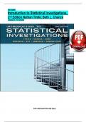 TEST BANK For Introduction to Statistical Investigations, 2nd Edition by Nathan Tintle; Beth L. Chance, Verified Chapters 1 - 11, Complete Newest Version