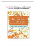 Test Bank For Philosophies and Theories for Advanced Nursing Practice 3rd Edition All Chapters || A+ Updated 2025