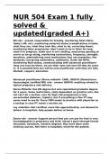 NUR 504 Exam 1 fully solved & updated(graded A+).