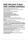 NUR 504 Unit 5 Quiz with verified solutions